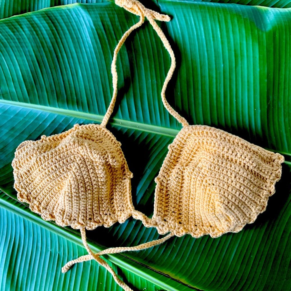 Boho Chic Organic Honey Mustard Hue Bikini Top